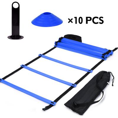 Speed Agility Train Kit, 19Ft Flat Ladder   10pcs Disc Cones for Athletic Training