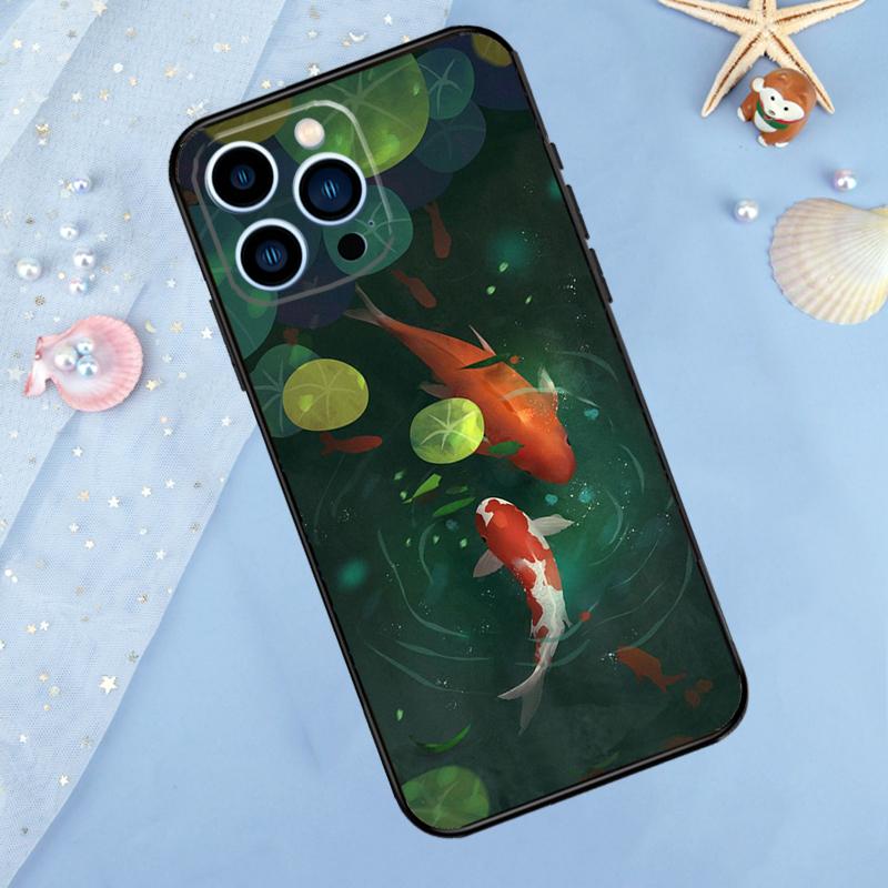 Чехол-картина с рыбой Кои для iPhone 17 Pro Max16 15 14 13 11 12 Pro Max Plus 12 13 Mini 16e 17 Air Задняя крышка iPhone 17 Air