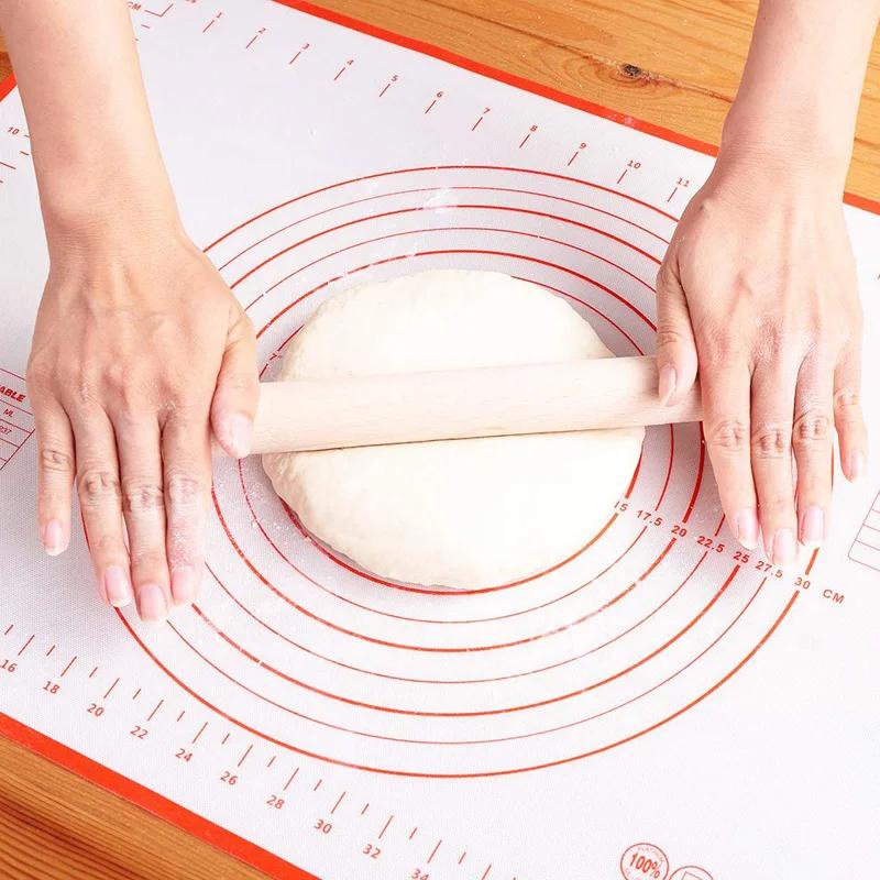 Silicone Baking Mat Rolling Dough Mat Kneading Pad Non-stick Silicone Pastry Mat Pizza Dough Liner Kitchen Baking Accessories