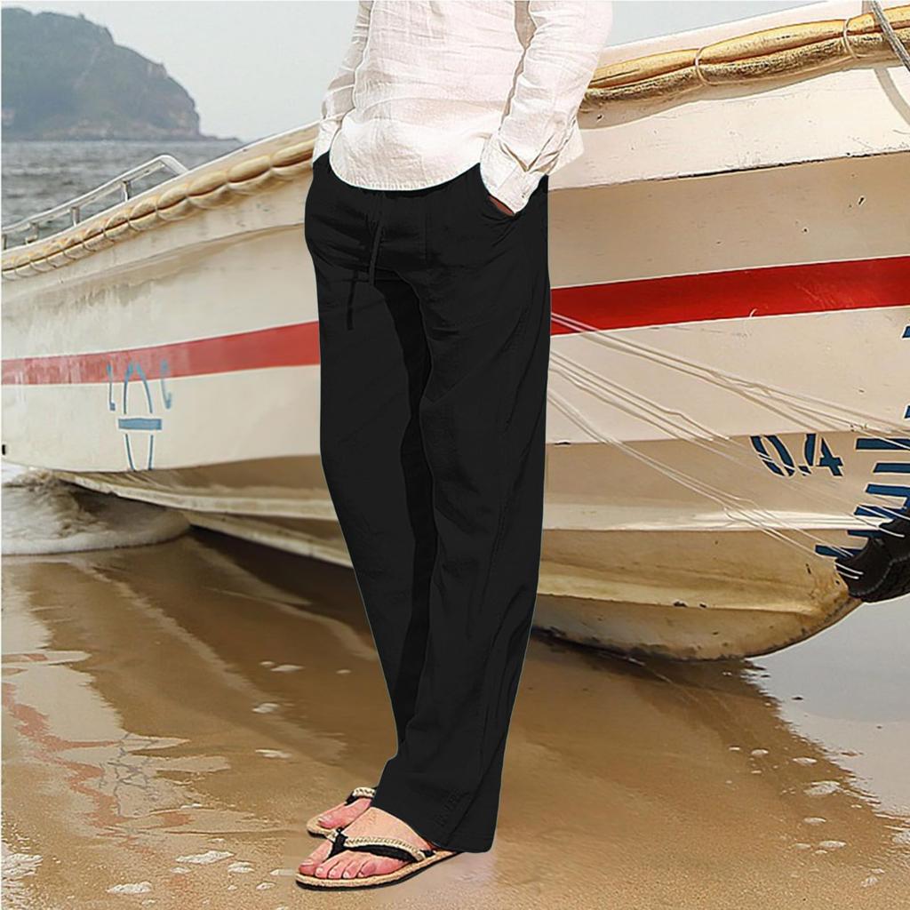 Men's Casual Loose Drawstring Straight Summer Beach Yoga Pants