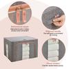 3Pcs Stackable Storage Boxes Reusable Linen Carrying Container Waterproof Closet Zippers Container for Holiday Decorations Books
