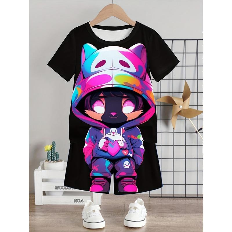 Men's T-shirt And Shorts Set Summer Outdoor Street Men's Fashionable Short-sleeved Top Everyday Casual Men's Beach Shorts