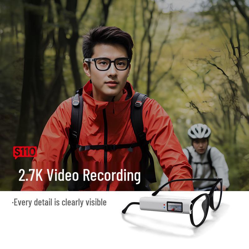 S110 Head-Mounted Outdoor Camera Glasses for Fishing, Takeaway, and Cycling