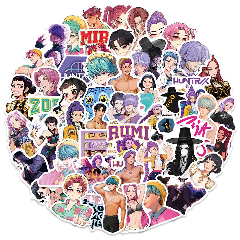 50 ks Anime Kpop Samolepky Lovci démonů Samolepky Lovci démonů DIY Scrapbooking Telefon Zavazadla Skateboard Vodotěsná Nálepka