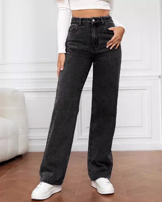 Women s Slim Fit High-Waist Gray Jeans - European & American Style S серый