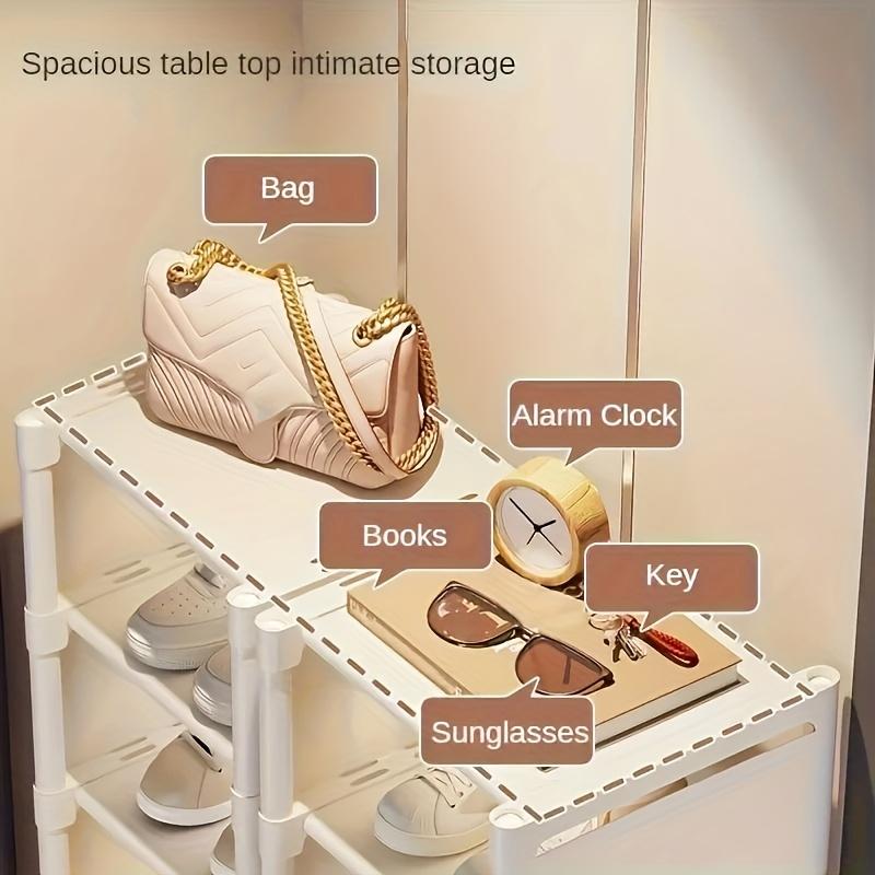 Justerbart 6/8-lags metallskostativ - Bærbar oppbevaringshylle for entré, egnet for studenthybel og hjem, flerlags oppbevaringsløsning for joggesko og fottøy