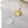 [Petit-Germe] Coin-type Necklace, Silver Plated (01. Gold)