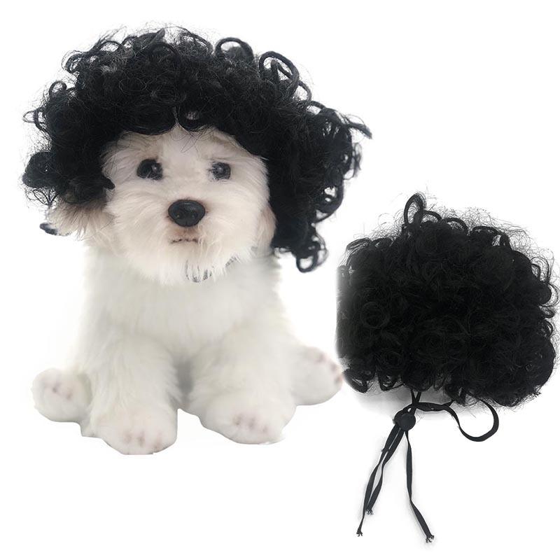 Lustige Hunde-Katzen-Cosplay-Perücke für kleine Hunde, Kopfbedeckung, Cosplay-Kostüm-Accessoires, Haustierperücken für Halloween, Heiligabend, Festival-Party-Dekoration