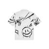 Li-Ning Sport Lifestyle Series Sharp Collar Full Print Graffiti Casual Short Sleeve Shirt Men Shirts Off-White ASHT505-3