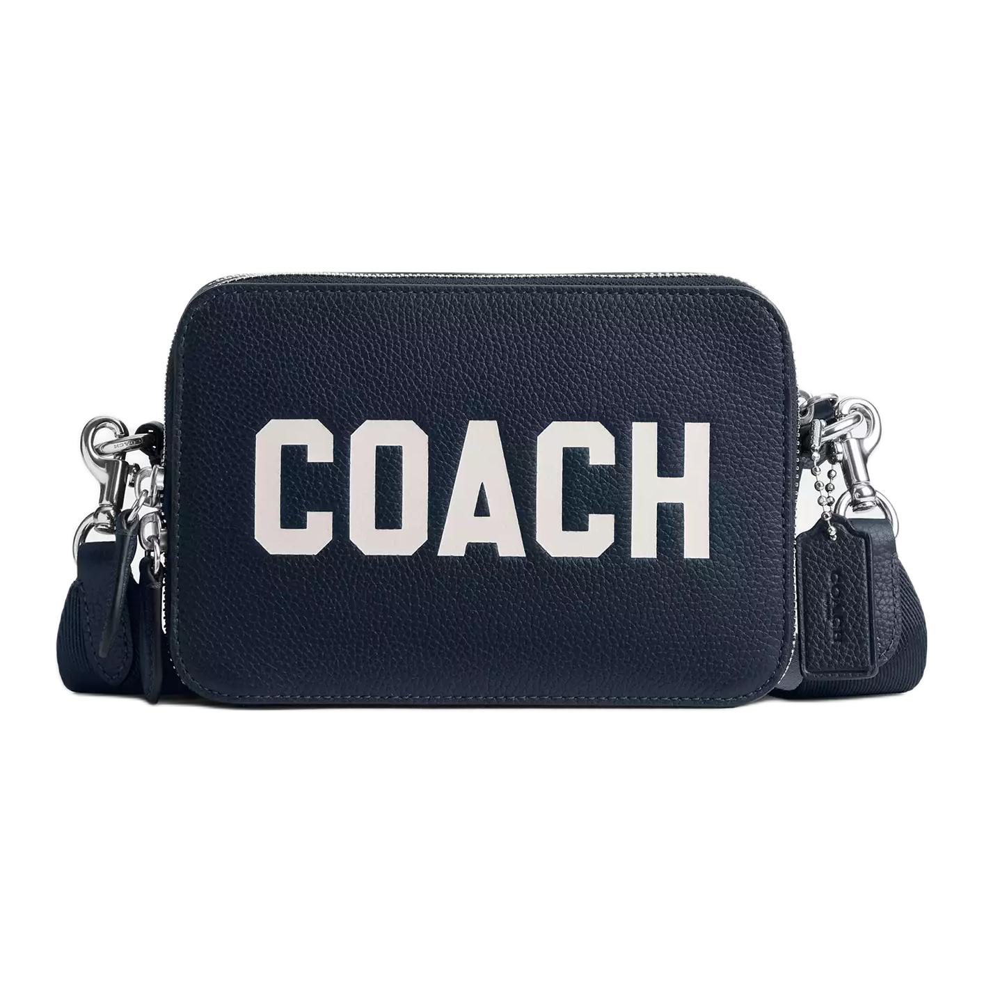 

Coach Charter 19 Double Zipper Closure Detachable Shoulder Strap Polished Pebble Leather Shoulder Crossbody Bag Small Men bags Navy-Blue CP270-DNA Basic Set (Bag+Dust Bag)
