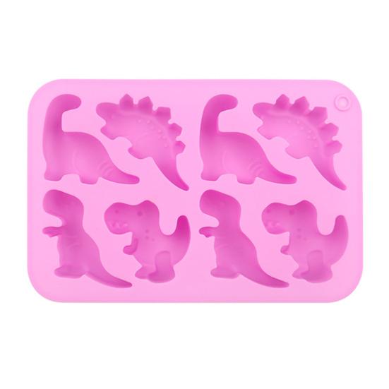 Dinosaur Shape Silicone Ice Mold Flexible Ice Maker for Halloween Party Drinks 8 Cavity Silicone Ice Tray Funny Popsicle Molds Chocolate Mousse Cakes