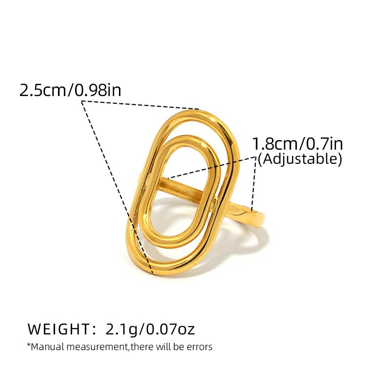 Minimalist Stainless Steel 18K Gold-Plated Line Ring Two tone Irregular Love Ring Hollow out Women s Stackable Ring Party Gift resizable