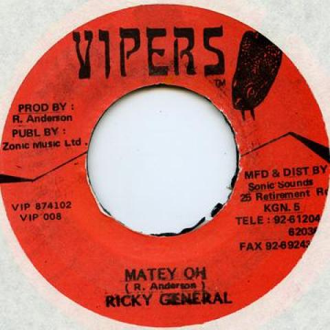 

7inch Record RICKY GENERAL - Matey On Vipers 1995 Jamaica Reggae, Ska & Dub