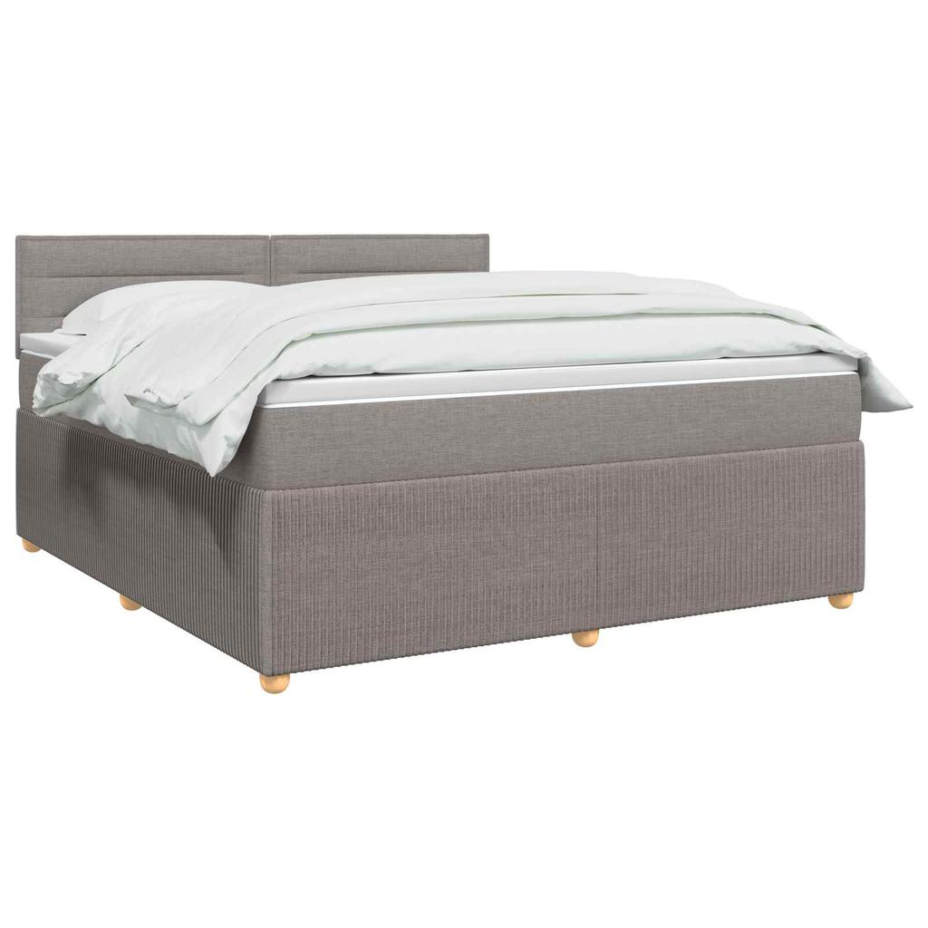 Box Spring Bed with Mattress Taupe 140 x 190 cm Fabric
