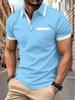 Summer 2025 Men's Casual POLO Shirt - Fashionable Patchwork Short Sleeve with Pocket