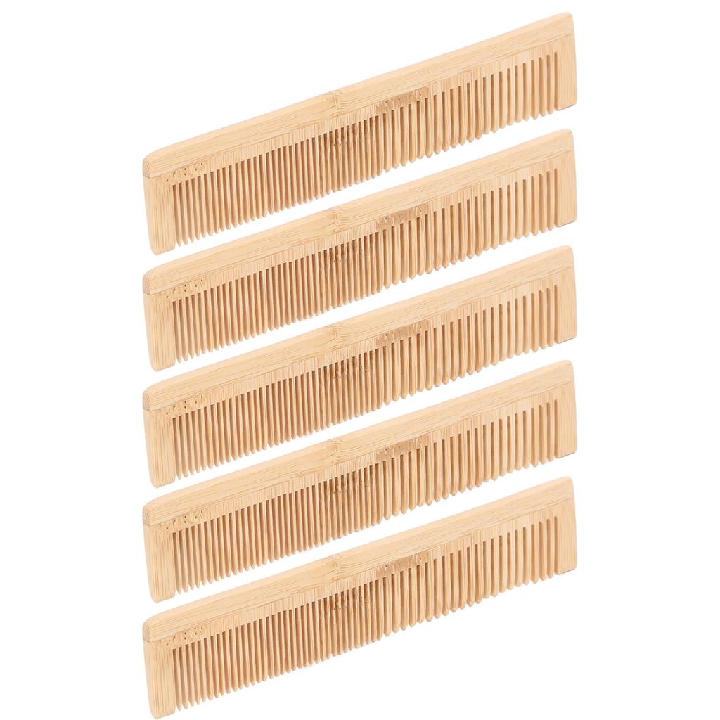 5pcs Disposable Bamboo Comb Stitching Phyllostachys Pubescens Hair Brush for Hotel