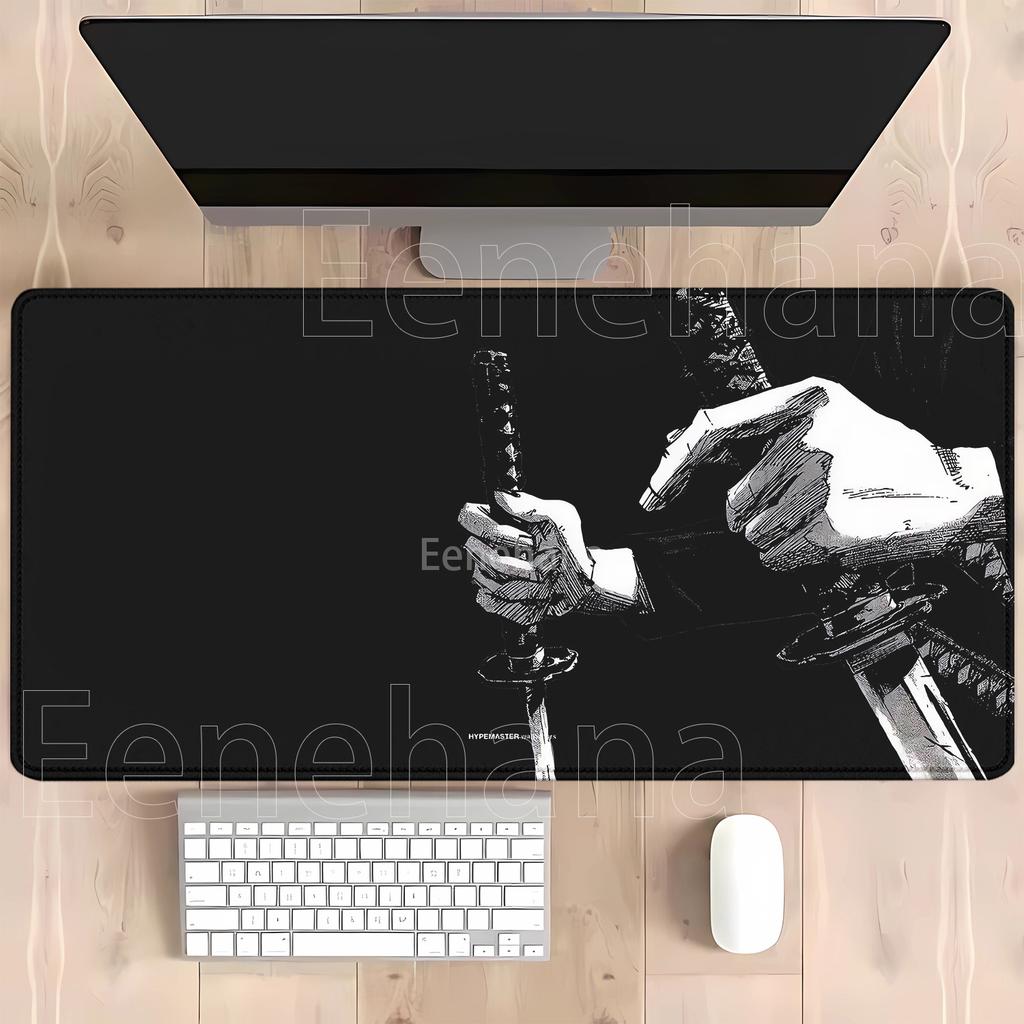 Japanese Katana Samurai Mouse Pad Large Computer Office Game Xxl Rubber Antislip Gaming Keyboard Mousepad Hd Printing Desk Mat