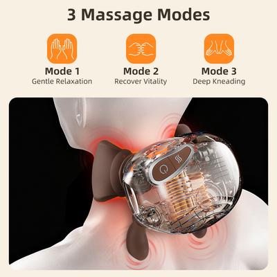 Wireless Neck & Shoulder 4D Kneading Massager Electric Heat Therapy Massage Shawl for Back/Trapezius/Cervical Muscle Relaxation