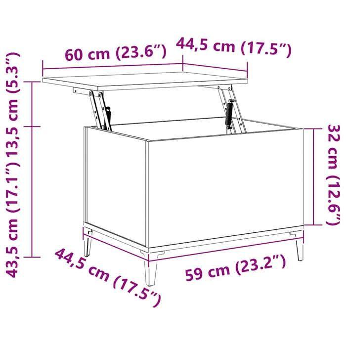 819573 vidaXL Table basse Noir 60x44,5x45 cm Bois d'ingénierie