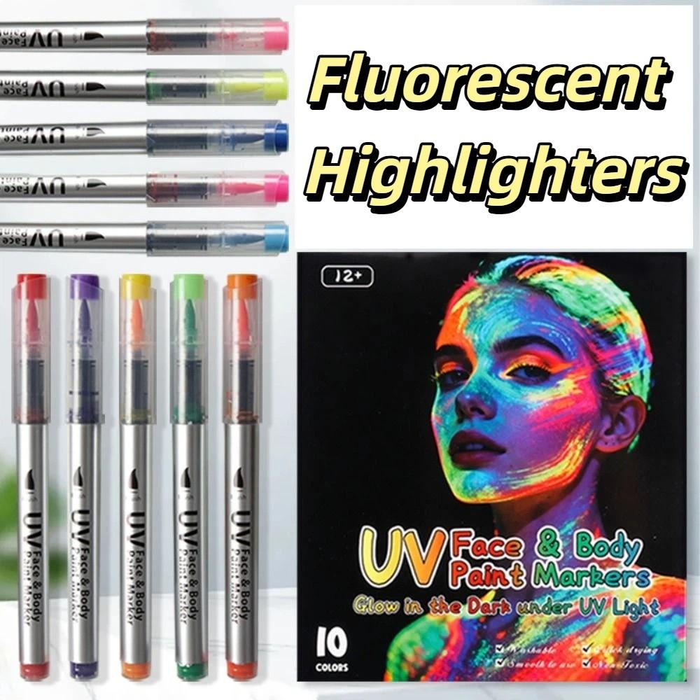 Colorful Fluorescent Highlighters Quick Drying Body Painting Pen  Holiday Party