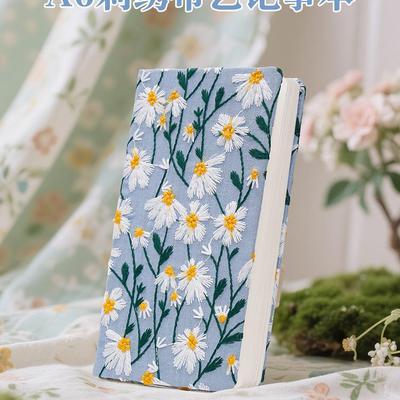 Daisy Embroidered A6 Notebook for Adults and Students with Lined Pages