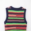 2025 Spring Women's European & American Style Striped V-Neck Sleeveless Knit Vest