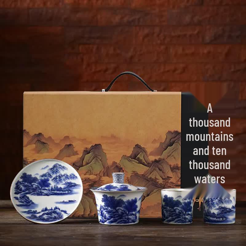 Retro Chinese Ceramic Tea Set