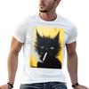 Smoking Cat T-Shirt Casual Pattern Print Tee Shirt