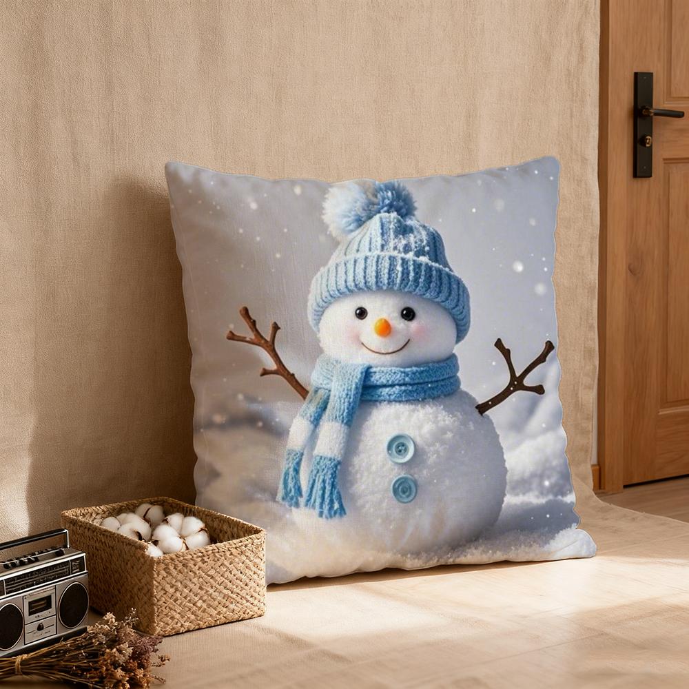 Pillow Case Luxurious Home Office, Sofa Decorative Multi Sized Car Seat Cushions, Pillowcases Snowman Cute Lovely Cartoon