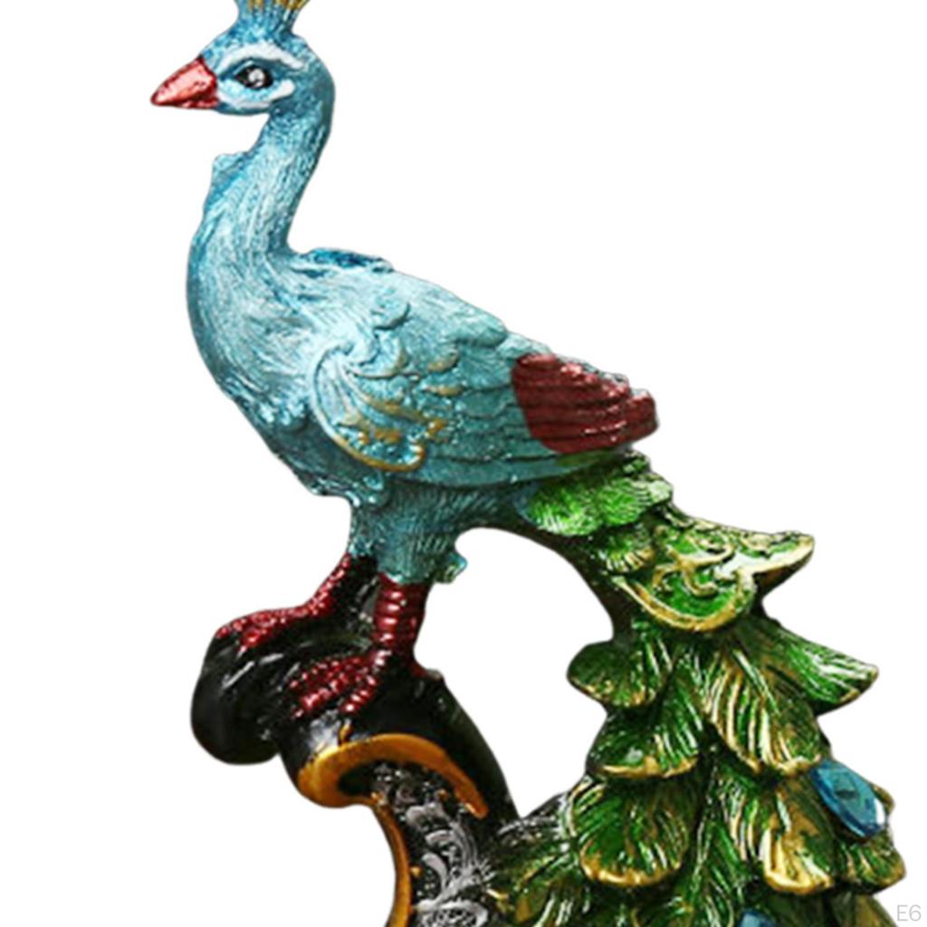 Animal Sculpture of Peacock for Bookshelf and Room Accent