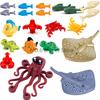 MOC Animali Blocchi da Costruzione Zoo della Foresta Tigre dai Denti a Sciabola Orso Alce Elefante Aquila Squalo Scimmia Leone Giocattolo Mini Mattoncino Regalo per Bambino S09
