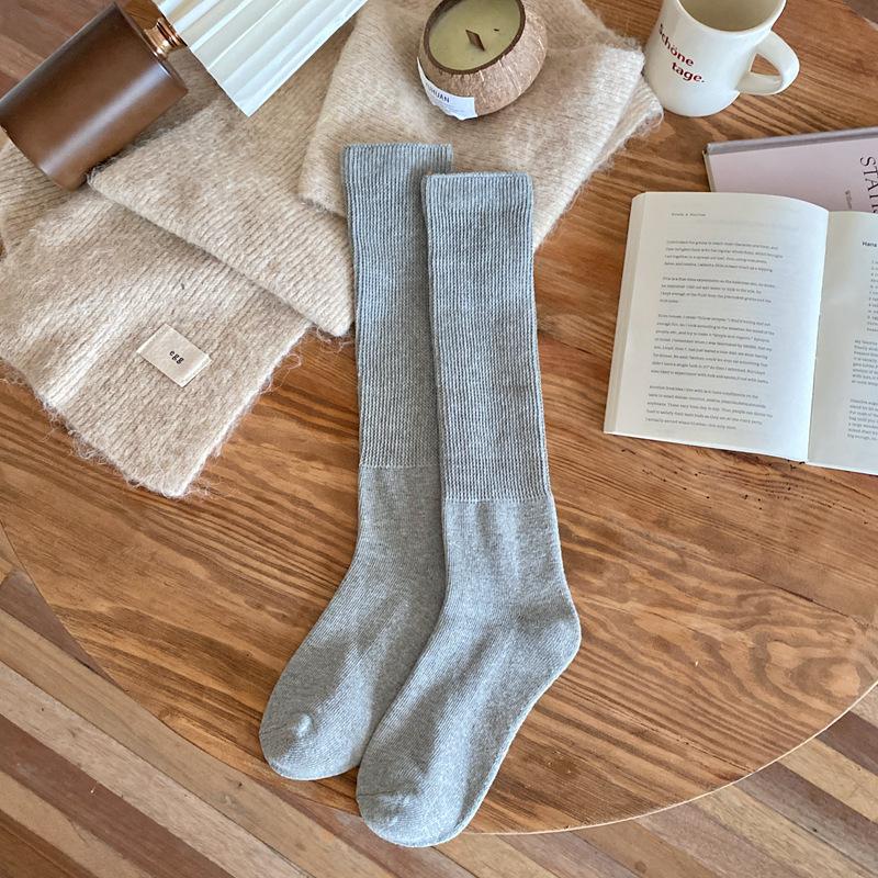 Autumn And Winter Stockings Children Thickened Terry Bottom Warm Medium Tube Stacking Socks Calf Socks Women