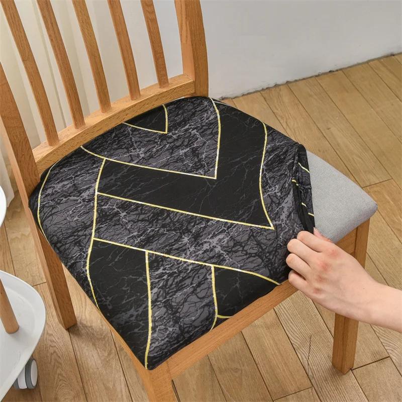 Stretch Chair Covers Dining Room Chairs Slipcover Seat Covers Removable Elastic Printed Chairs Protector for Living Room