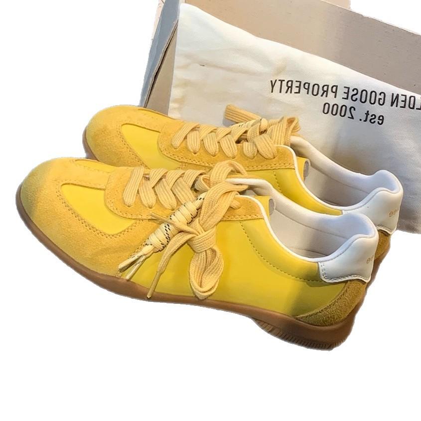 Retro Color Matching German Training Shoes Women's 2025 Huge Good-looking Inner Height Increase Leather Platform Casual Sports Shoes Forrest Gump Sh