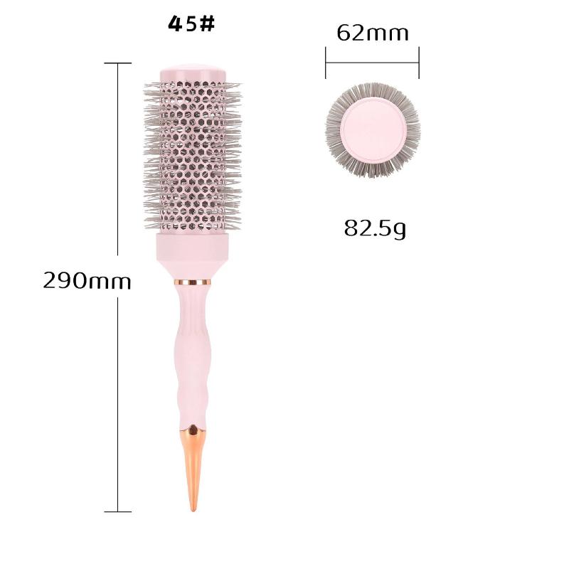 Barber Professional Round Blow Dry Brush, Professional Aluminum Tube Curly Hair  Cylinder Comb For Curly Hair Styling
