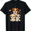 Cute Kawaii Puppies Neko Funny Dog Lover Unisex T Shirt Vintage Breathable Homme Versatile Soft Unisex Stylish Streetwear