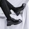 Big head leather shoes Korean version trendy British versatile business dress men's shoes casual youth black small leather shoes 77008-