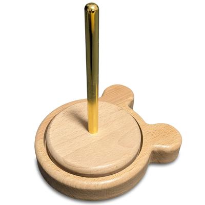 Morisho Yarn Yarn Yarn Stand No Natural Bear Knitting Yarn Storage Holder, Holder, [No Rolling. Tangling. Wood. Design] Tool, Wooden, Rotating,