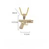 Bling Iced Out Pistol Anheng Maskinpistol Halskjede Menn Personlighet Hip Hop Rock Punk Kul Gatefest Smykker Gave