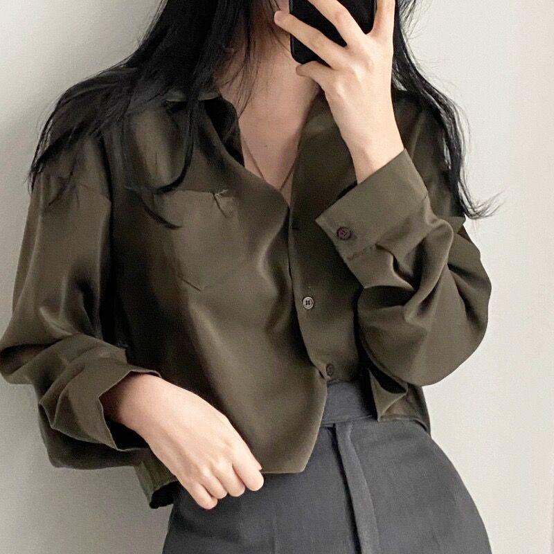

Korean Retro Stylish Women s Single-Breasted Lapel Shirt M белый