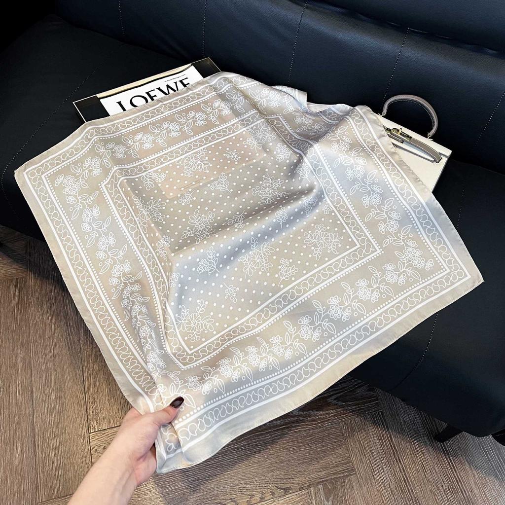 European and American style scarf square scarf imitation silk 71cm retro cashew print literary headband suit with decorative scarf