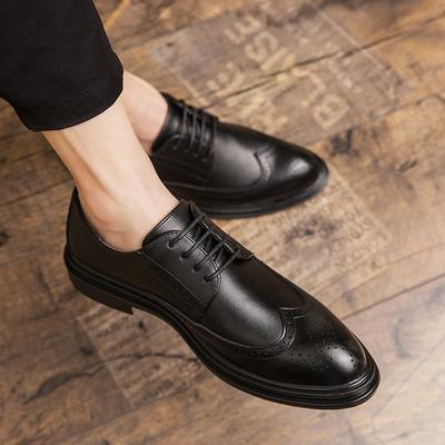 Men's Casual Shoes Brock Oxford Vintage Pointed Men's Official Shoes Spring and Autumn 2025 New Business Classic Men's Shoes