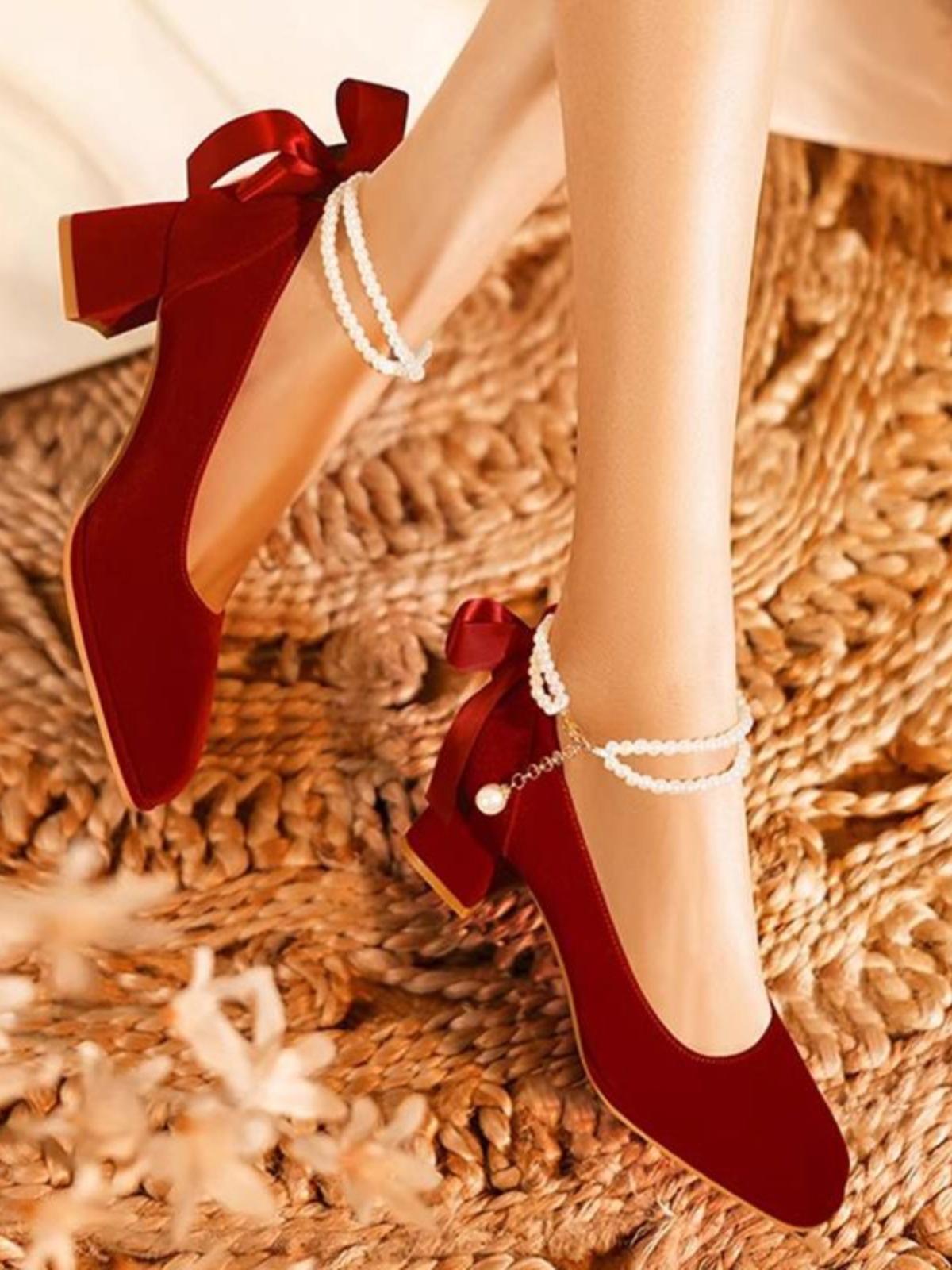 

Новые красные свадебные туфли Xiuhe женские каблуки не устают от высоких каблуков Мэри Джейн свадебные туфли туфли для помолвки 39 красный