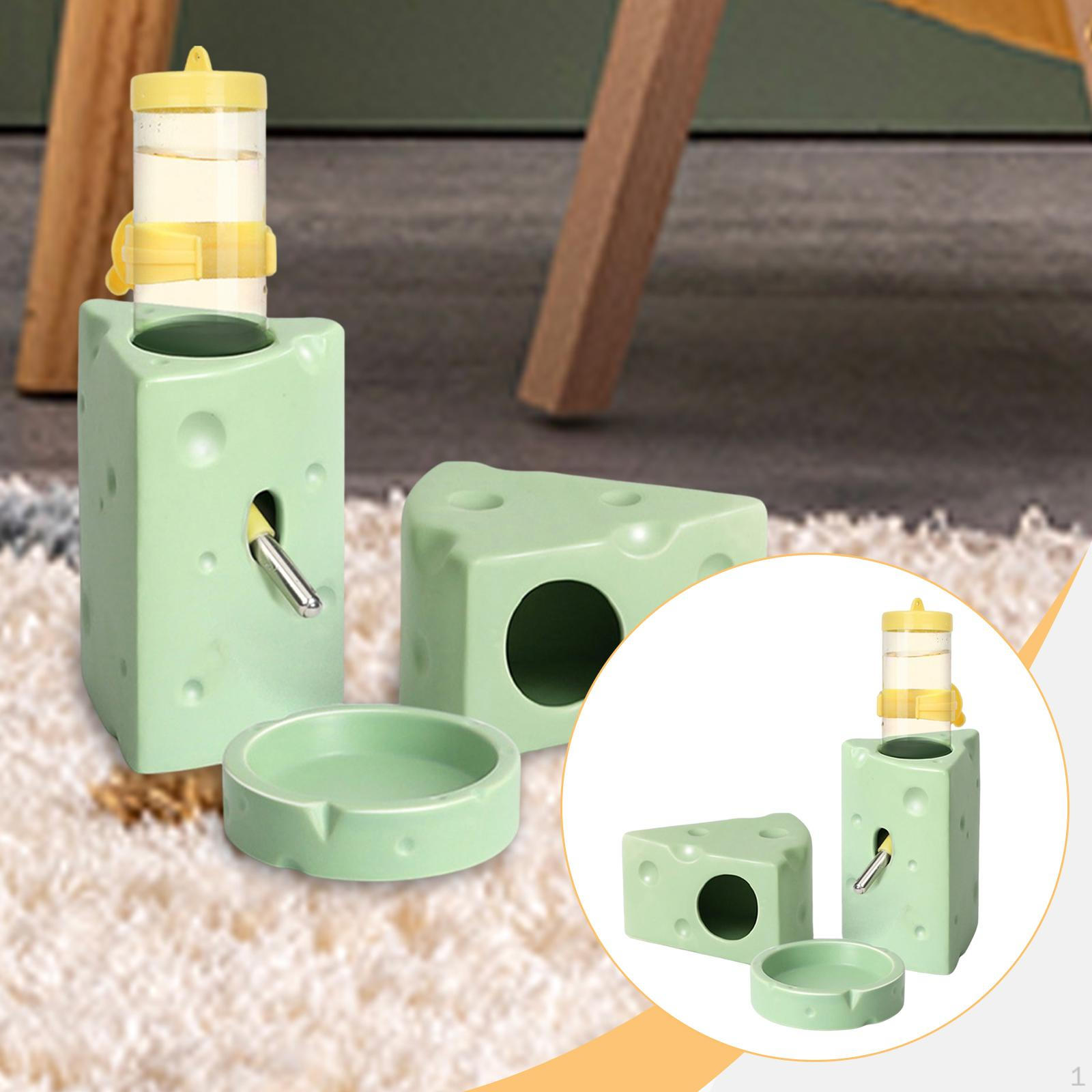 

Аксессуары для клетки хомяков, включающие керамическое укрытие и декоративные элементы Green L