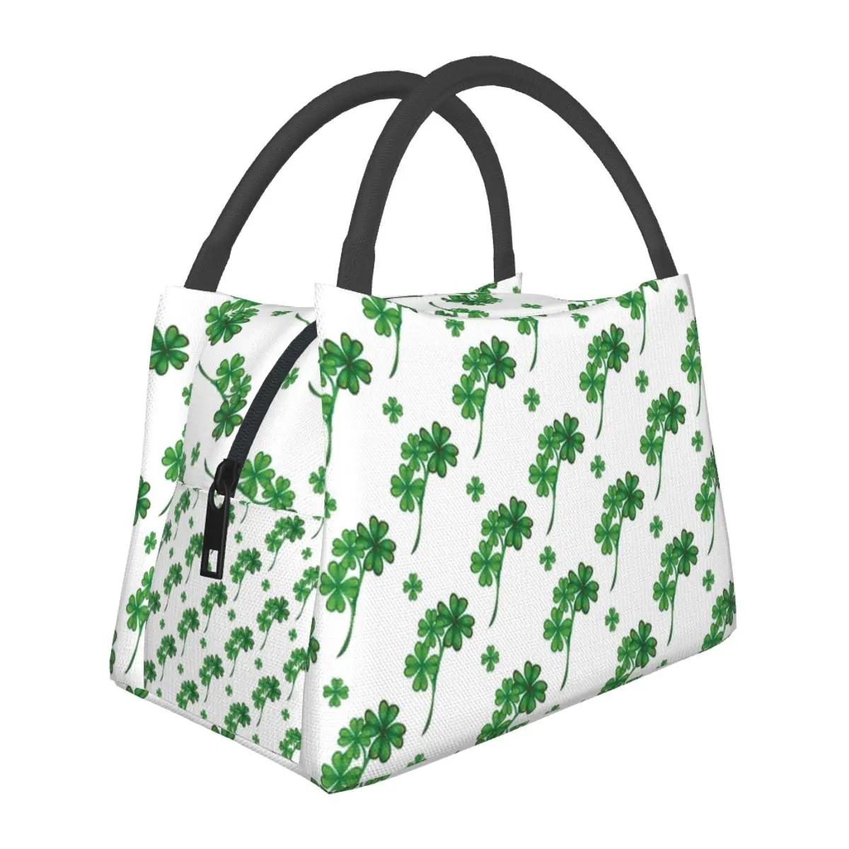 

Сумка для ланча Shamrock Blur ко Дню Святого Патрика, симпатичная коробка для ланча на открытом воздухе, термосумки для пикника, дизайнерская сумка-холодильник Oxford 28x17x16CM