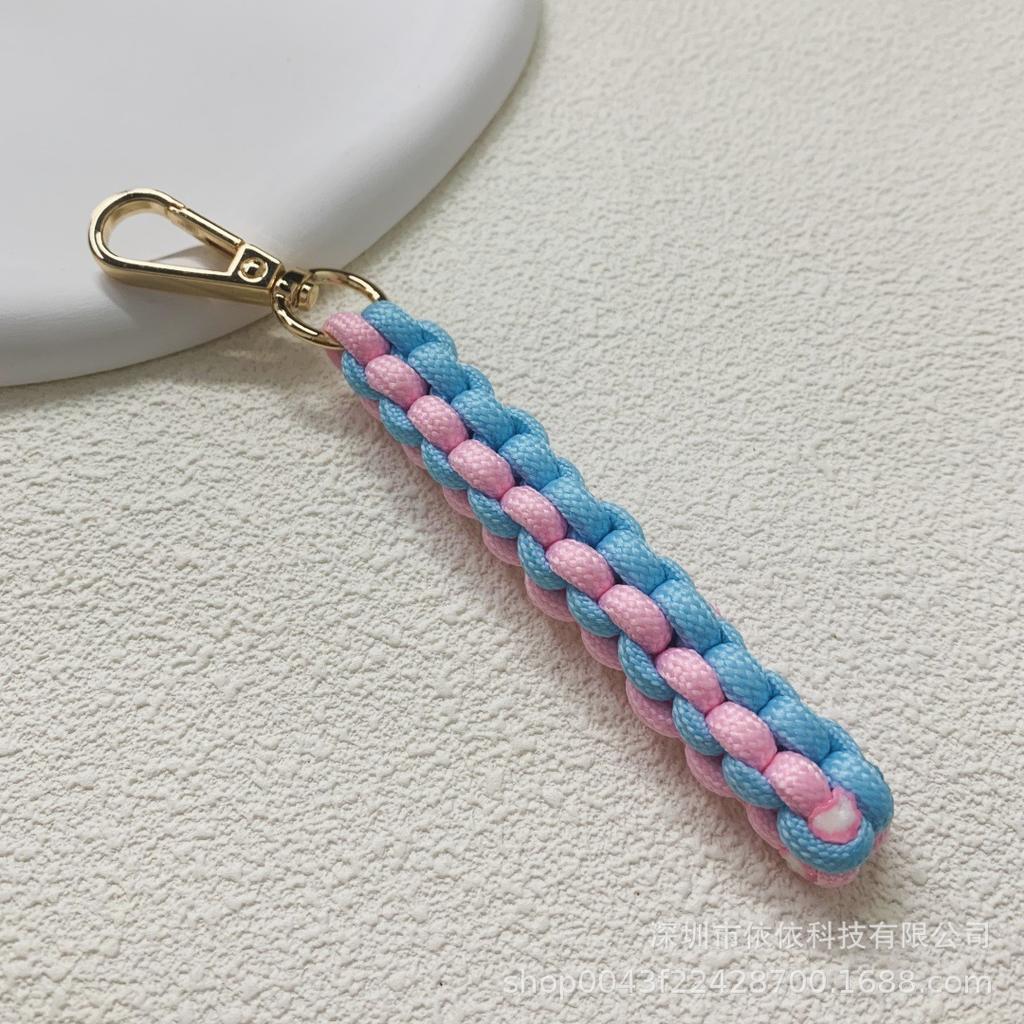 Miu family bag hanging cross-border explosive pure hand-woven pendant colorful fashionable unique shape braided rope car keychain