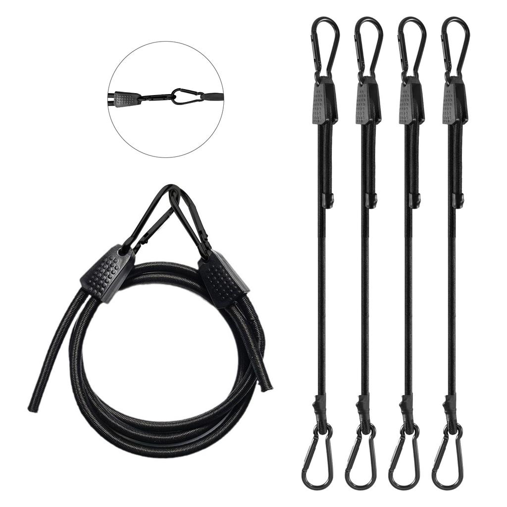 Adjustable Carabiner Elastic Luggage Set of Rubber Bands for Cargo Prevents Loads from Secures Durable Bicycle Securement Adjustable Length with
