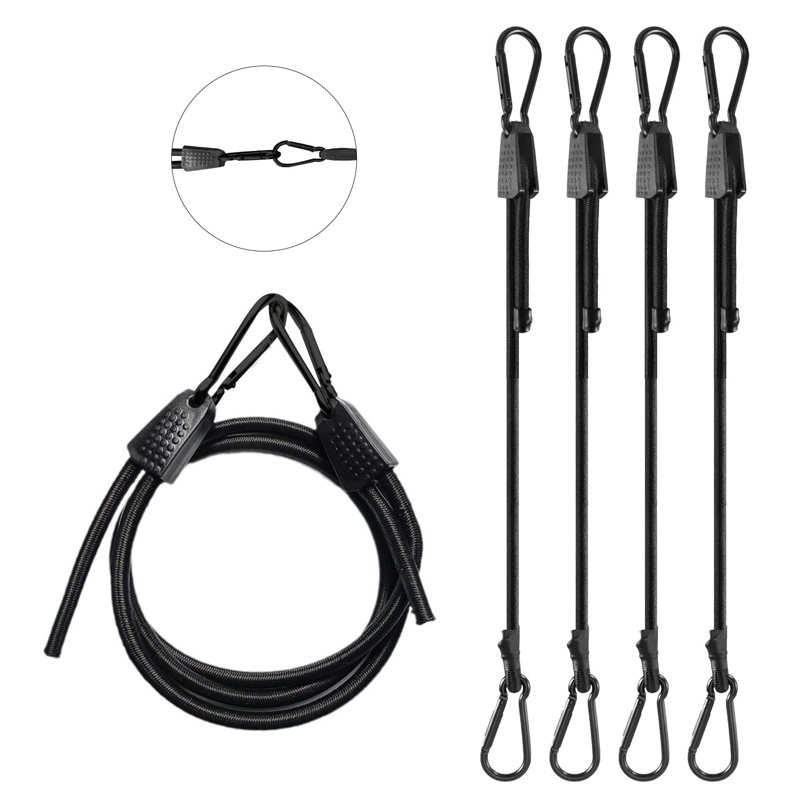 

Регулируемый карабин Эластичный набор резинок для багажа для груза Предотвращает перемещение груза Обеспечивает надежную фиксацию Прочный Велосипедный крепеж Регулируемая длина с чёрный