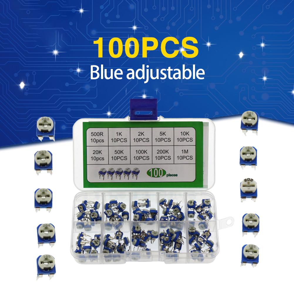 RM065 Trimpot  Trimmer Potentiometer Assortment  10Value 100pcs Variable  Resistors Assorted Kit Electronic  DIY Kits