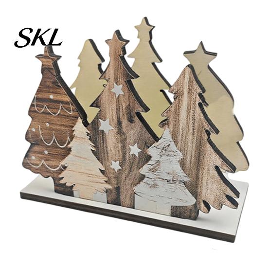 Christmas Tree Napkin Holder Wooden Holder, Freestanding Tissue Dispenser with Star And Snowflake Decor, Winter Holiday Table Decor Decorative Festive